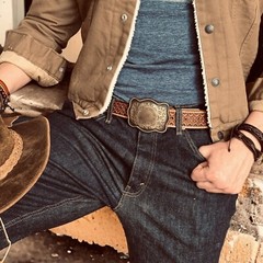Engraved Brass Belt Buckle Custom Personalized Monogrammed Western Buckle