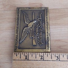 NRA National Rifle Association Eagle/Rifle Legislative Action Metal Belt Buckle