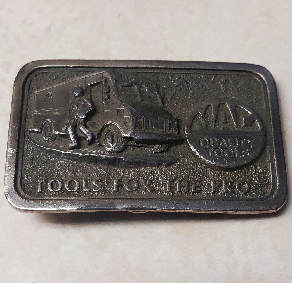 MAC Tools Limited Edition Silver Western Belt Buckle Logo Graphic 1.5in