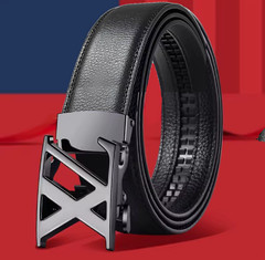 Men&rsquo;s Women&rsquo;s-XL-Metal Buckle w Blk Belt-Smoky Blk-Shiny Gleaming Mirror Finish