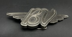 Bob Vokey BV Initials Wings Stealth Belt Buckle Rare Collectible Metal w/ Pouch
