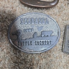 Lot Of 4 Belt Buckles Brass, Metal