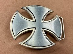 Maltese Celtic Iron Cross Gothic Punk Biker Vibe Cutout Silver Color Belt Buckle