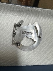 Vintage Nocona Horse Head inside HorseShoe Belt Buckle AS IS