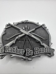Id Rather Be Hunting DEER FISHING White tail BELT BUCKLES metal western hunting