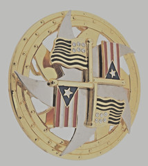 Puerto Rico USA Flag Belt Buckle Vintage Spinner Puertorriqueñas Puertorriqueños
