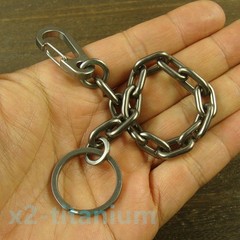 Heavy duty Titanium anti lost Key chain ring bracelet snap hook carabiner XH894
