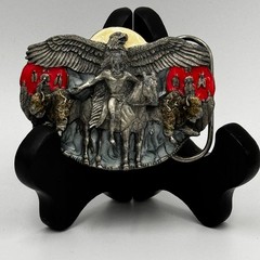Siskiyou Buckle Co Native American Warrior Eagle Buffalo Belt Buckle USA Made