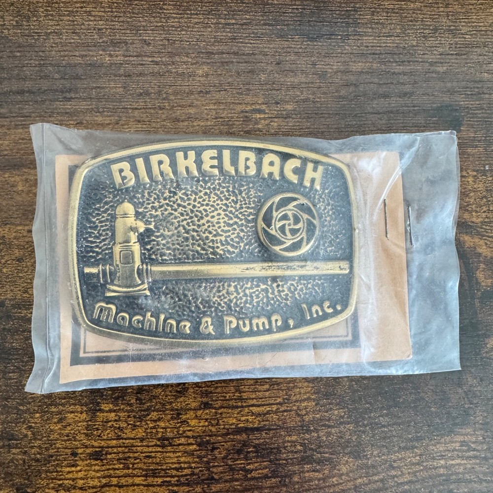 Birkelbach Machine and Pump Inc. Solid Brass Belt Buckle Brand New