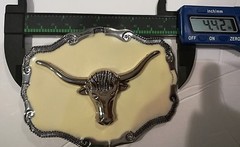 Cowboy western bull head belt buckle