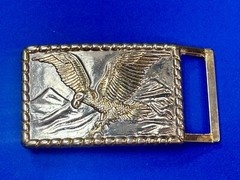 Patriotic Majestic American Eagle Vintage two tone rectangular Belt Buckle