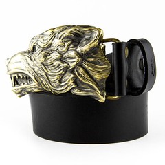 Belt buckle Grey Wolf, Handmade wolf head solid belt buckle