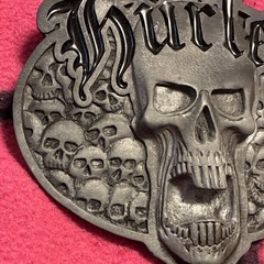 Vintage Y2K Hurley Gothic Skull Metal Belt Buckle [READ DESC.]