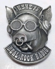 RARE 1976 KSHE-95 ST. LOUIS REAL ROCK RADIO Original Belt Buckle « SWEETMEAT »