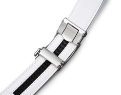 KUULIMEE White Belt Men, Ratchet Dress 30&Prime;-36&Prime; Waist Adjustable, White-04