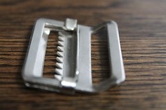 Lot of 5 Nickel Metal slide ladder buckle with adjustable jaw 1 1/2&Prime; buckle