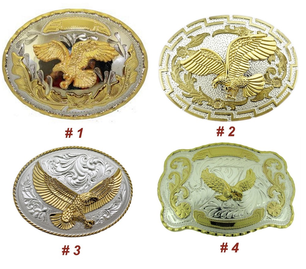Eagle Belt Buckle Gold Silver Metal Western Cowboy Rodeo Texas Biker Trucker New