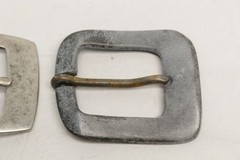 Lot of 9 Assorted Belt Buckles 1.5” Silvertone Brass Studded Removable Crafter