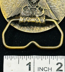 Belt Buckle Round Antique Finish Brass for 1 3/4 Inch Belt Canadian Wings Emblem