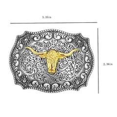 Cow Head Belt Buckle for Men- Western Rodeo Cowboy Large Belt Buckles Kirsite