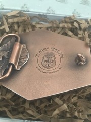 1994 Harley Davidson POLICE 1 Belt Buckle On Patrol Since 1909 RARE / NOS in Box