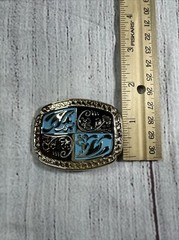 Vintage Blue And Gold Belt Buckles for men