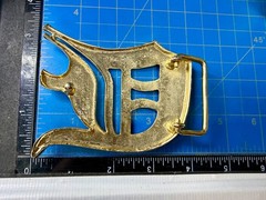Initial Letter D Calligraphy Style Cutout Large Gold Color Belt Buckle