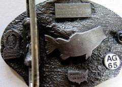 Fishing Vintage Belt Buckle 1991 Arroyo Grande Nature Wilderness USA Made