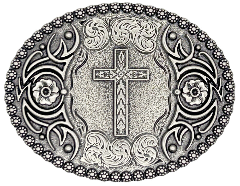 Western Scroll Cross Rodeo Belt Buckle New