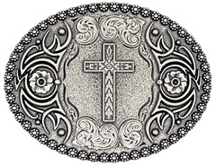 Western Scroll Cross Rodeo Belt Buckle New
