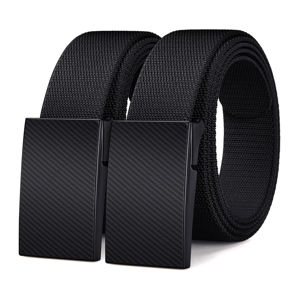 MACBORO 2-Pack TSA Approved Hypoallergenic Size 43 (Fits Waist 35-40）, Black