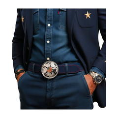 Men Women Silver Metal Buckle Spinning USA Flag United States America Hip Hop