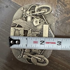 Award Design Medals Vintage Solid Brass Biker Belt Buckle Eagle Motorcycle USA