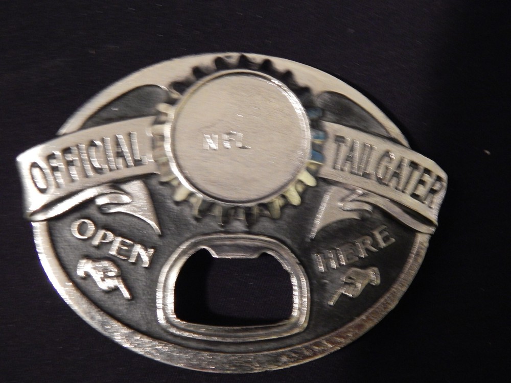 TAILGATER BELT BUCKLE WITH BOTTLE OPENER SISKIYOU PEWTER (Place Your Own Decal)