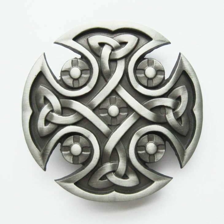 Original Celtic Keltic Iron Cross Western Metal Fashion Belt Buckle