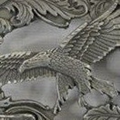Vintage Style Eagle Belt Buckle Silver Tone Western Scrollwork Oval Metal