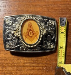 Freemason Masonic Square And Compasses Symbol Belt Buckle