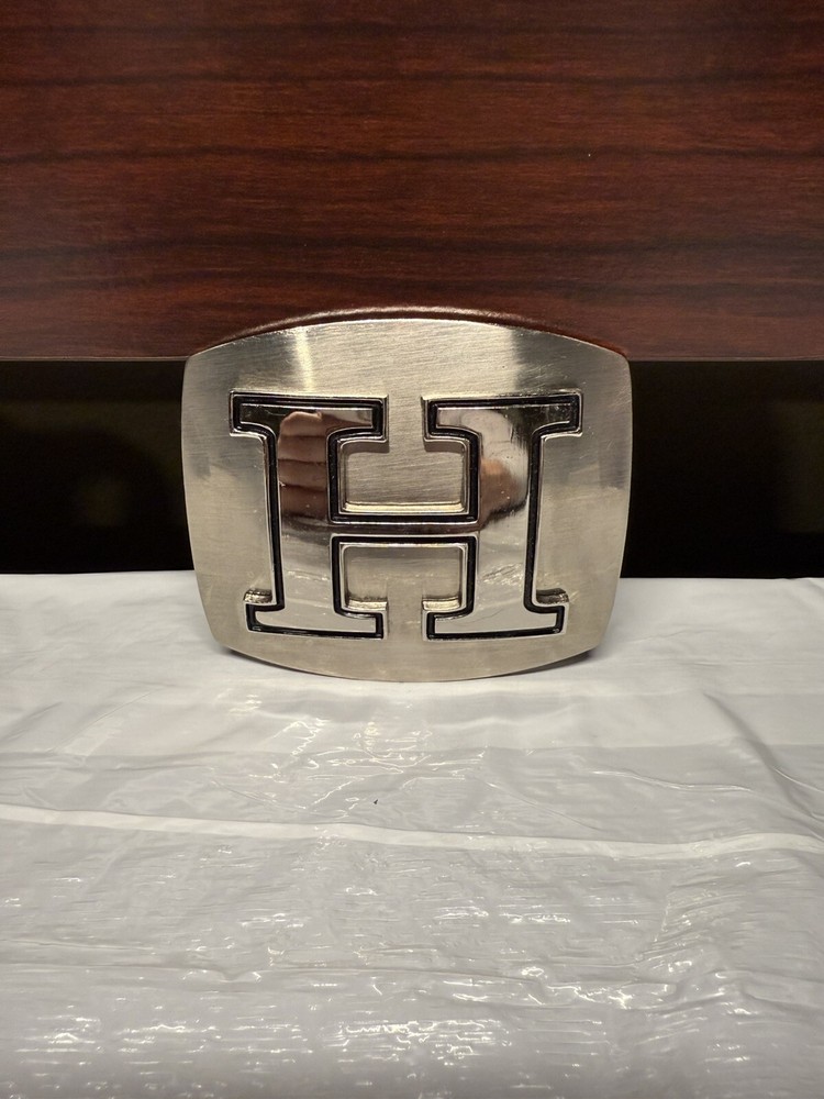 Silver Solid Metal Letter “H” Belt Buckle Metallic Rodeo Western Cowboy Fashion