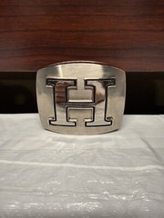 Silver Solid Metal Letter “H” Belt Buckle Metallic Rodeo Western Cowboy Fashion