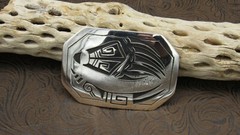 Overlay Bear Claw Design Belt Buckle Sterling Silver+