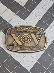 Vintage US Shooting Team XOV 15 Years Excellence 1978-1993 Belt Buckle Bronze