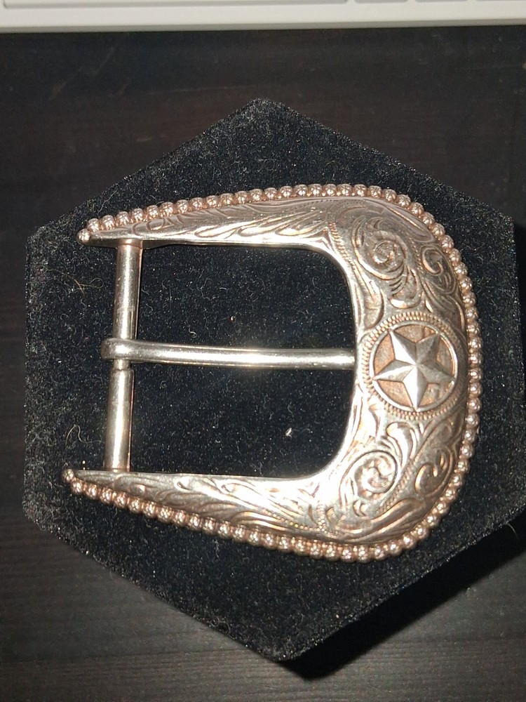 NOS WESTERN RANGER BELT BUCKLE SILVER IN COLOR Fit 1.5&Prime; Belt