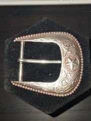 NOS WESTERN RANGER BELT BUCKLE SILVER IN COLOR Fit 1.5&Prime; Belt