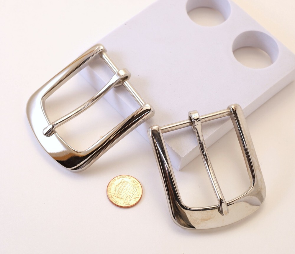 New man/women 1 1/2&Prime; 38mm pin buckle(#T1) shinny nickel color finish USA