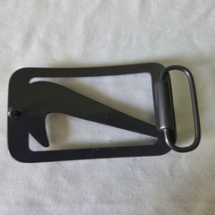 Nike Swoosh Logo Belt Buckle Gunmetal Silver Tone Rectangular Golf Athletic Mens