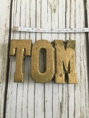 Vintage Solid Brass “Tom” Name Belt Buckle Pants Personalized