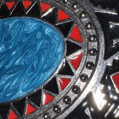 Men Women Silver Metal Buckle Ethnic Aztec Oval Turquoise Trendy Western Fashion
