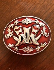 Western Red Cowboy Boots Cowgirl Rodeo Metal Unisex Men’s Belt Buckle