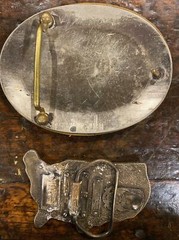 Flag Belt Buckles & German Silver Eagle Flying Vintage