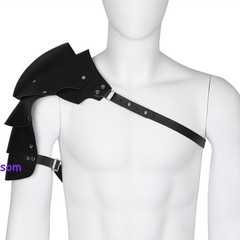 Battle Knight Armor Pauldrons Cape Belt PU Chest Harness Shoulder Guards Gift